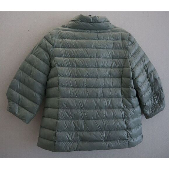 Anorak 50828CN Women's Sz L Green Down Filled Crop Sleeve Puffer Jacket - Picture 2 of 13